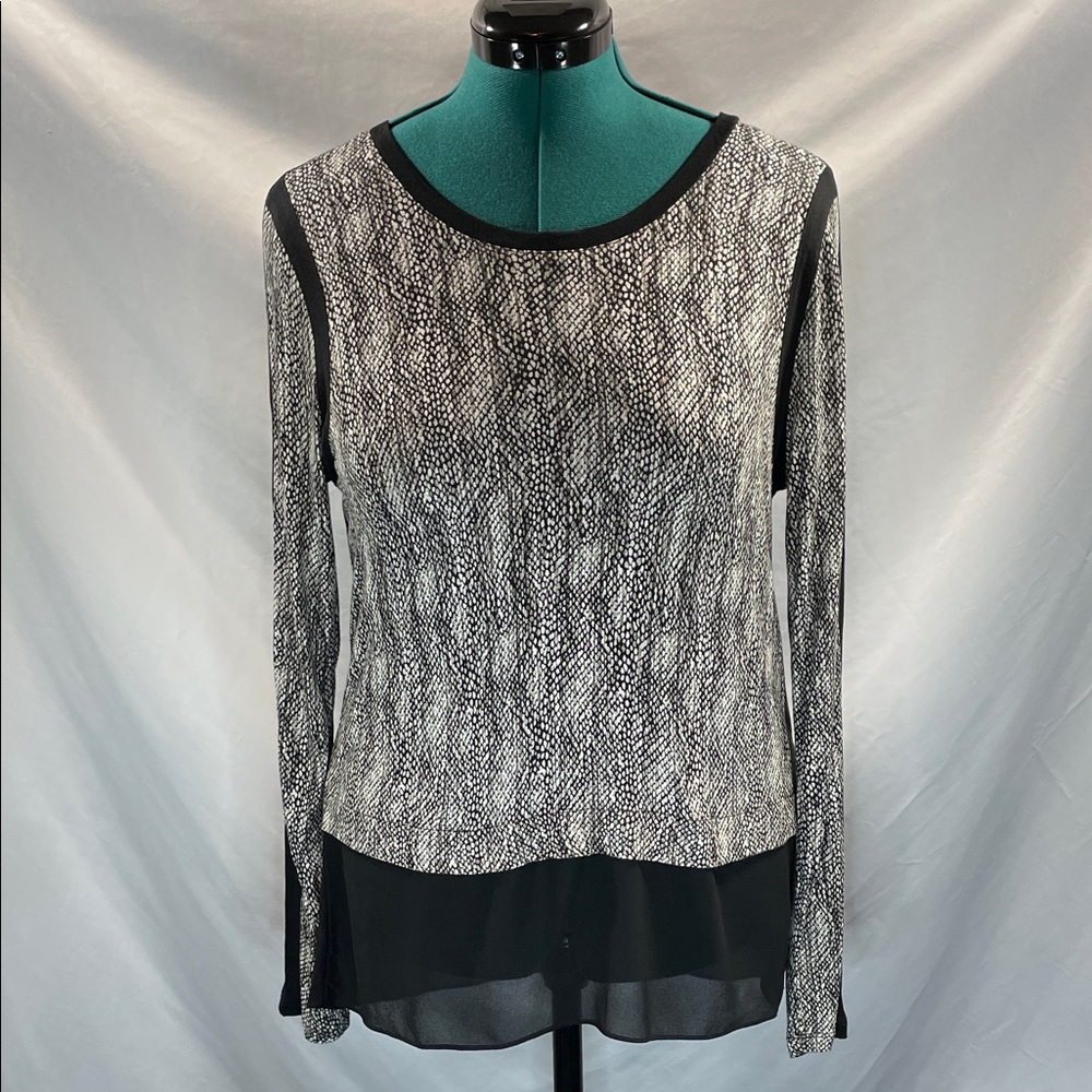 Michael Kors Black and White Snakeskin Print Blouse